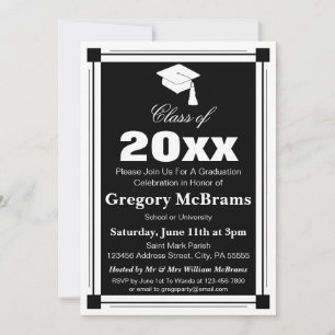 Art Deco Graduation Party Kaart