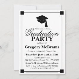 Art Deco Graduation Party Kaart