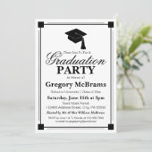 Art Deco Graduation Party Kaart (Staand voorkant)