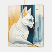 Art Deco Grafische Kat Ornament (Links)