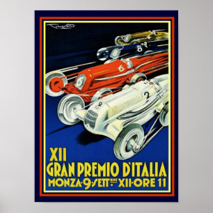Art Deco Gran Premio D'Italia Poster 12 x 16