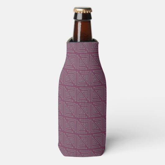 Art Deco Gray Mazes Flesjeskoeler (Fles Voorkant)