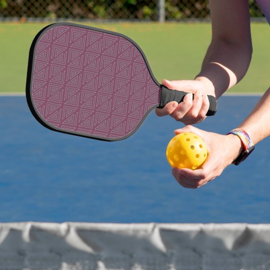 Art Deco Gray Mazes Pickleball Paddle (Insitu)