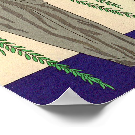 Art Deco Gray Taffeta Gown Illustratie Poster (Hoek)