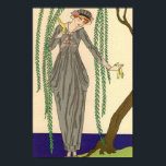Art Deco Gray Taffeta Gown Illustratie Poster<br><div class="desc">Illustratie in de stijl van Art Deco door George Barbier van een jonge vrouw die een Gray Taffeta Gown draagt die naast een wilgen boom staat. George Barbier 1882 - 1932 was een van de grote Franse illustratoren van de vroege 20e eeuw. Hij staat bekend om zijn commissies om theater...</div>