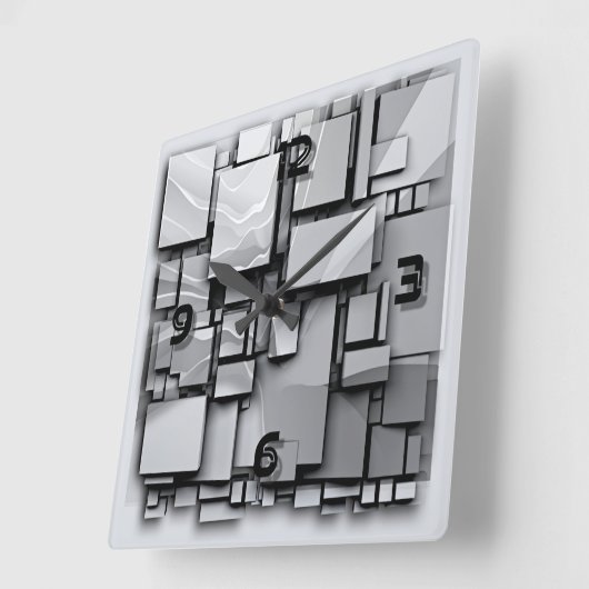 Art Deco Gray Vierkante Klok (Hoek)