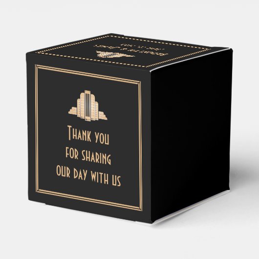 Art Deco Great Gatsby Bedankt voor je huwelijk Bedankdoosjes (Achterkant)