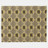 Art Deco Great Gatsby Black Gold Flapper Couple Fleece Deken (Voorkant (Horizontaal))
