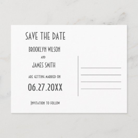 Art Deco Great Gatsby Black Gold Save the Date Aankondigingskaart (Achterkant)