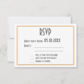 Art Deco Great Gatsby Black Wedding RSVP (Voorkant)