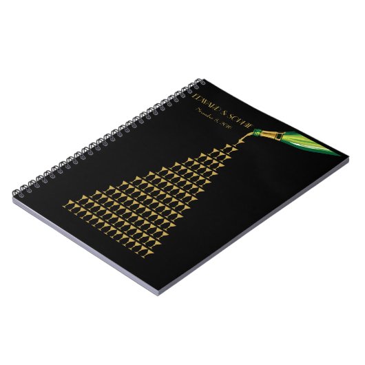 Art Deco Great Gatsby champagne Weddenschap Notitieboek (Linkerzijde)