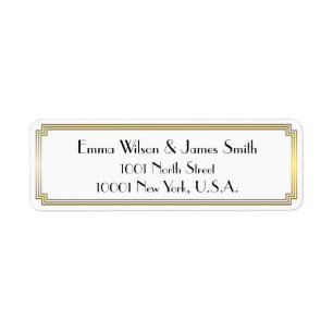 Art Deco Great Gatsby Gold Return-adreslabels Etiket