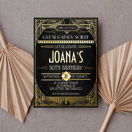 Art Deco Great Gatsby Party Folie Uitnodiging