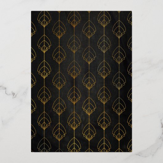 Art Deco Great Gatsby Party Folie Uitnodiging (Achterkant)