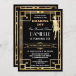 Art Deco Great Gatsby Roaring 20s 30th Birthday Kaart<br><div class="desc">Pas dit kunstdeco Grote Gatsby aan die gemakkelijk en snel van 20s thema 30th verjaardagsuitnodiging zwerft, druk eenvoudig de pas het knoop aan om de stijl en de plaatsing van de tekst verder te herschikken en te formatteren. Met een lijst voor chromatografische deco-kleuren en een zwarte, witte en goudkleurenpatroon. Overeenkomende...</div>