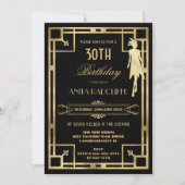 Art Deco Great Gatsby Roaring 20s Birthday ELKE LE Kaart (Voorkant)