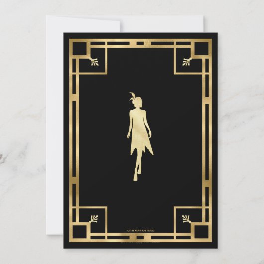 Art Deco Great Gatsby Roaring 20s Birthday ELKE LE Kaart (Achterkant)