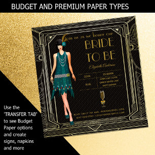 Art Deco Great Gatsby Roaring 20s Vrijgezellenfees Kaart