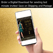 Art Deco Great Gatsby Roaring 20s Vrijgezellenfees Kaart