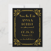 Art Deco Great Gatsby Save The Date (Voorkant)
