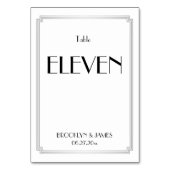 Art Deco Great Gatsby Silver Wedding Table Numbers Kaart (Achterkant)