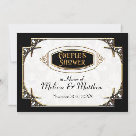 Art Deco Great Gatsby Style Typografie in Lace Gol Kaart