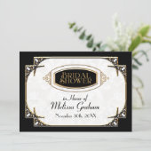 Art Deco Great Gatsby Style Typografie in Lace Gol Kaart (Staand voorkant)