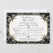 Art Deco Great Gatsby Style Typografie in Lace Gol Kaart (Achterkant)