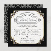 Art Deco Great Gatsby Style Typografie in Lace Gol Kaart (Voorkant / Achterkant)