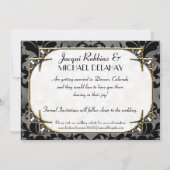 Art Deco Great Gatsby Style Typografie in Lace Gol Save The Date (Achterkant)