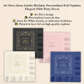 Art Deco Great Gatsby Verjaardag gepersonaliseerd Folie Servetten