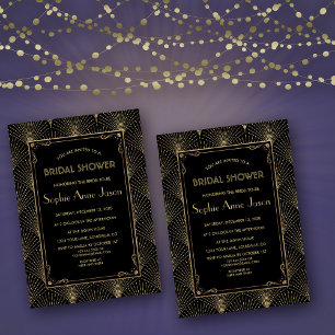 Art Deco Great Gatsby Vrijgezellenfeest uitnodige Kaart