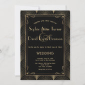  Art Deco Great Gatsby Wedding Invitation Kaart (Voorkant)