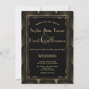  Art Deco Great Gatsby Wedding Invitation Kaart