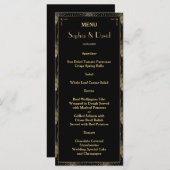  Art Deco Great Gatsby Wedding Menu (Voorkant / Achterkant)