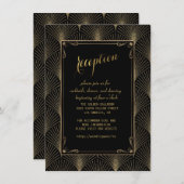  Art Deco Great Gatsby Wedding Reception Kaart (Voorkant / Achterkant)
