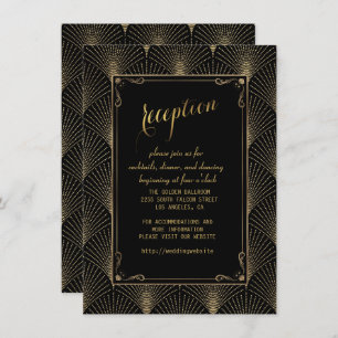 Art Deco Great Gatsby Wedding Reception Kaart
