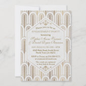 Art Deco Great Gatsby White Gold SWEET 16 Kaart (Voorkant)