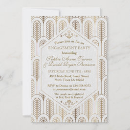 Art Deco Great Gatsby White Gold SWEET 16 Kaart