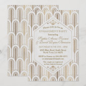 Art Deco Great Gatsby White Gold SWEET 16 Kaart (Voorkant / Achterkant)