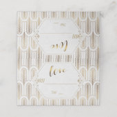 Art Deco Great Gatsby White Gold Wedding Plaatskaartje (Buitenkant ongevouwen)