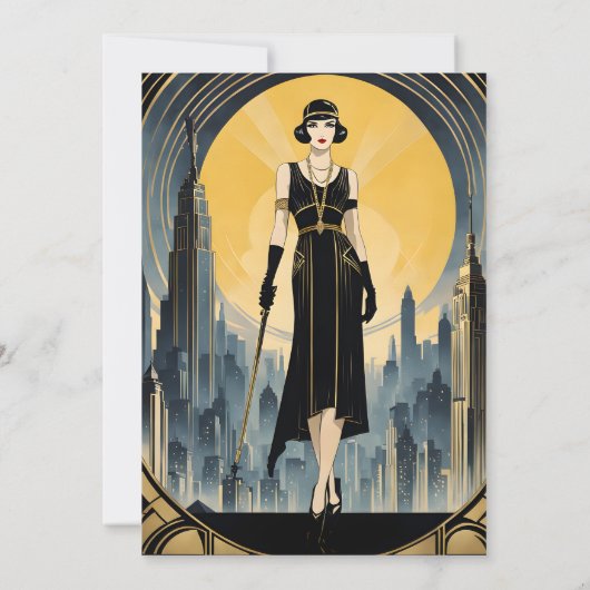 art deco great Gatsby whodunit moord mysterie Kaart (Achterkant)