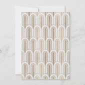 Art Deco Great Gatsby Witgouden Ontvangst Kaart (Achterkant)