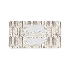 Art Deco Great Gatsby Witgouden Trouwdag Etiket