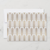 Art Deco Great Gatsby Witte Gouden Save The Date (Achterkant)