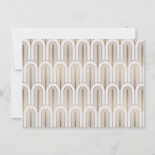 Art Deco Great Gatsby Witte Gouden Save The Date (Achterkant)