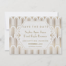 Art Deco Great Gatsby Witte Gouden Save The Date
