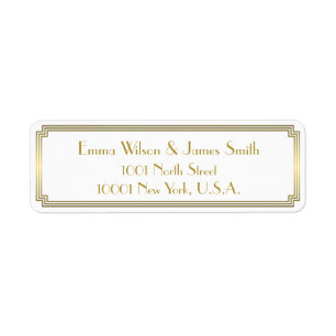 Art Deco Great Gatsby witte retouradreslabels Etiket