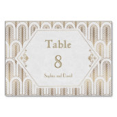 Art Deco Great Gatsby Witte Trouwtafel Nummer Kaart (Achterkant)