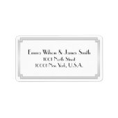 Art Deco Great Gatsby Zilver Witte Adreslabels Etiket (Voorkant)